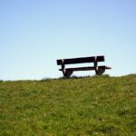 north sea, park bench, park