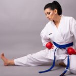 woman, portrait, karate